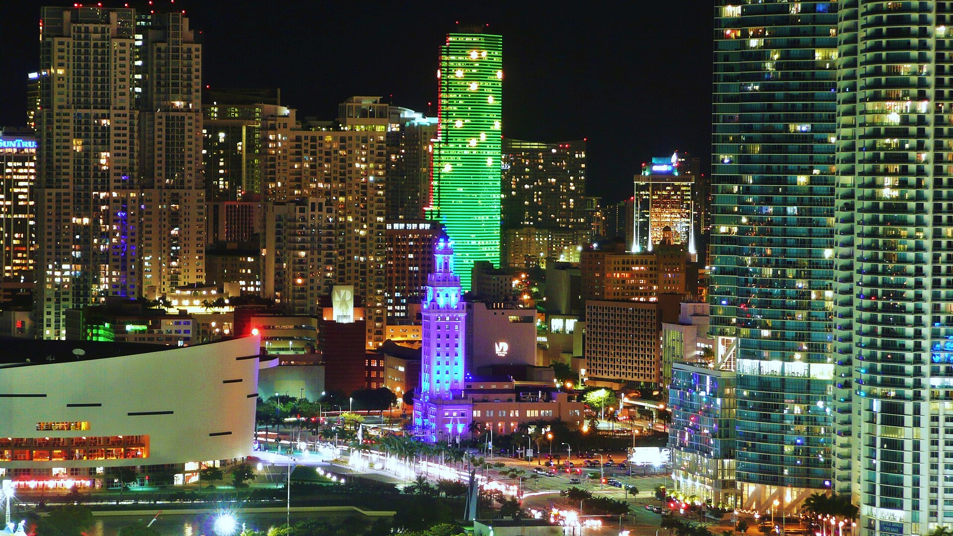Downtown Miami at night